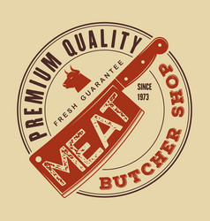 Butcher Shop Logo Design With Meat Cleaver Knife