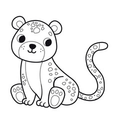 Cute Cartoon Leopard Coloring Page