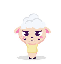 Cute Sheep Characters Are Sulking