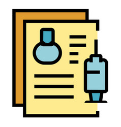 Medical Syringe Certificate Icon Flat