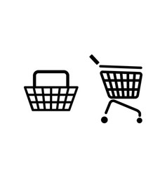 Shopping Basket And Cart Icons Set