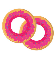 Two Pink Donuts On A White Background