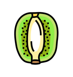 Cut Kiwi Fruit Fresh Color Icon