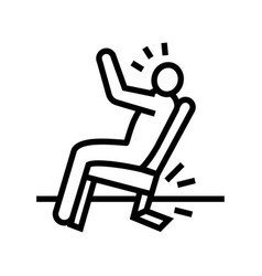 Fall Chair Man Accident Line Icon