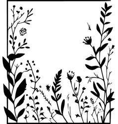 Floral Border - Black And White Isolated Icon