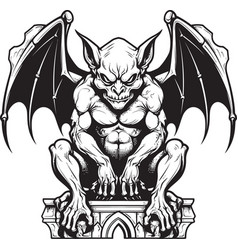 Gothic Guardian Gargoyle Full Body Statue Logo