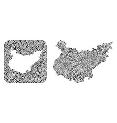 Map Badajoz Province - Dotted Mosaic