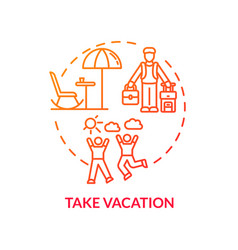 Take Vacation Red Concept Icon Voyage Trip Go