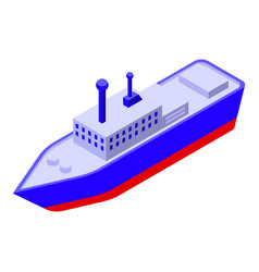 Arctic Exploration Ship Icon Isometric Ice