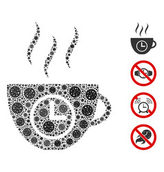 Coffee Time Mosaic Covid19 Virus Icons