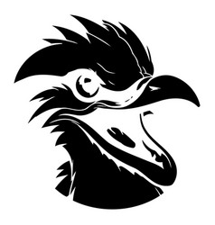 Eagle Head On Blue Background In Cartoon Style