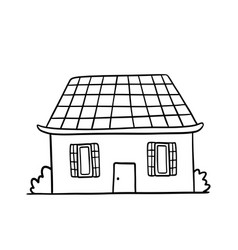 Hand Drawn Funny House Cute Rural Building