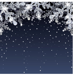 Mockup Silver Snowflakes Falling From Above