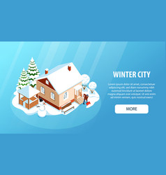 Winter City Horizontal Banner