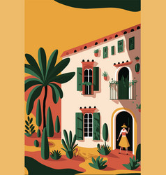 Abstract House In Mexico Theme Wall Art Print