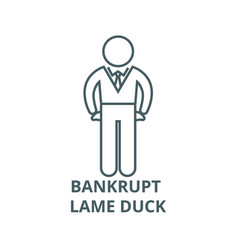 Bankrupt Lame Duck Line Icon