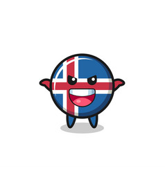 Cute Iceland Flag Doing Scare Gesture