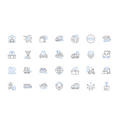 Fleet Management Line Icons Collection Tracking