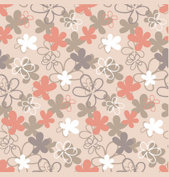 Floral Seamless Pattern Pink White On Gray