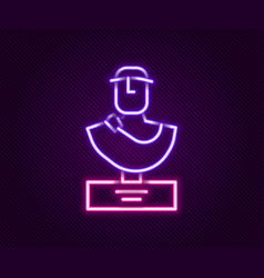 Glowing Neon Line Ancient Bust Sculpture Icon