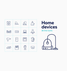 Home Devices Line Icon Set