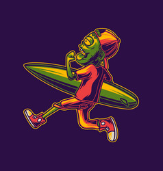 T Shirt Design Zombies Running With Surfboards