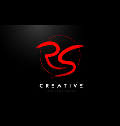 Red Rs Brush Letter Logo Design Artistic