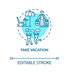 Take Vacation Turquoise Concept Icon Unplug