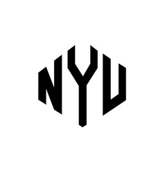 Nyu Letter Logo Design With Polygon Shape