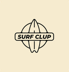 Surf Club Line Icon Logo Symbol Minimal Design