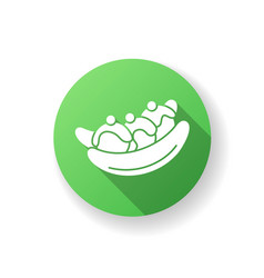 Banana Split Flat Design Long Shadow Glyph Icon