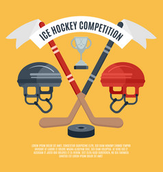 Ice Hockey Competition Flat Poster