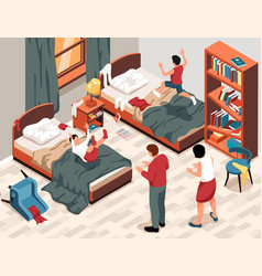 Messy Room Isometric Background