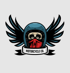 Racer Skull In Winged Helmet Skull Biker