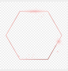 Rose Gold Glowing Hexagon Frame