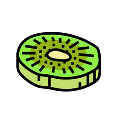 Slice Fruit Kiwi Color Icon