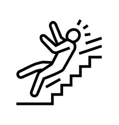 Steps Fall Man Accident Line Icon