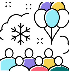 Winter Kids Party Color Icon