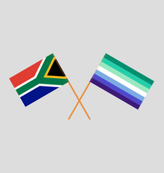 Crossed Flags Of South Africa And Gay Men Pride