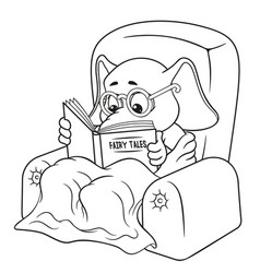 Elephant Chair Reading Cartoon