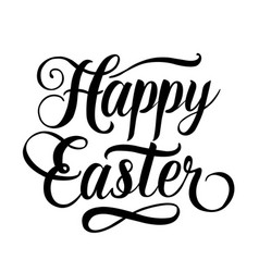 Happy Easter Text Isolated White Background