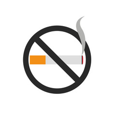 No Smoking Cigarette Smoke Sign Ban On White