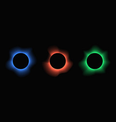 Set Of Circle Illuminate Light Frames With Color