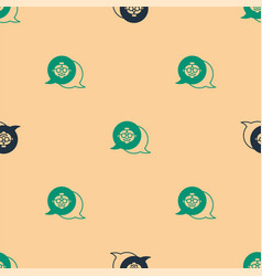 Green And Black Grandmother Icon Isolated Seamless