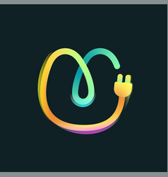 Letter U Logo Made Of Curved Vivid Gradient Line