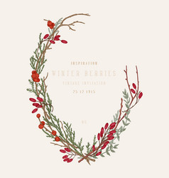 Vintage Invitation With A Wreath