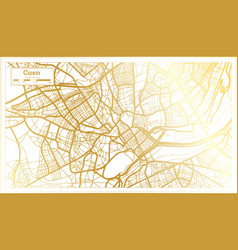 Caen France City Map In Retro Style In Golden