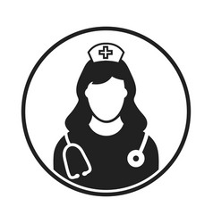 Nurse Profile Icon With Circle Shape Flat Style