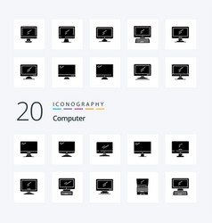 20 Computer Solid Glyph Icon Pack Like Layer