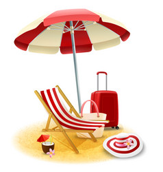 Beach Deck Chair And Umbrella